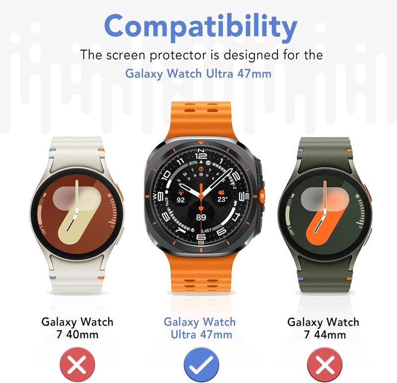 SPGUARD 2 Pack Samsung Galaxy Watch Ultra 47mm(2025/2024) Screen Protector,Auto-alignment Installation Kit Accessories Tempered Glass Screen Protector for ONLY Samsung Galaxy Watch Ultra 47mm(2025/2024) - Image 2